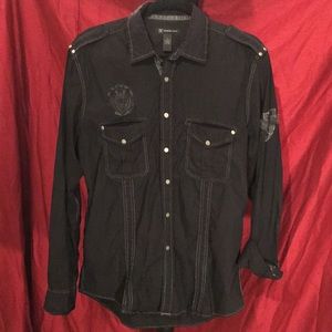 Men’s “Cool” INC black button down shirt, Medium